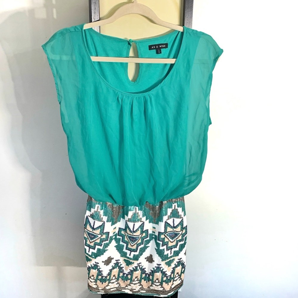 As U Wish Sequin Boho Bodycon Dress